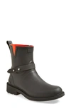 Rag & Bone Woman Moto Rubber Rain Boots Black In Black Rubber