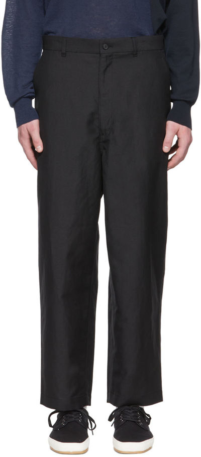 Comme Des Garçons Homme Deux Straight-cut Tailored Trousers In Black