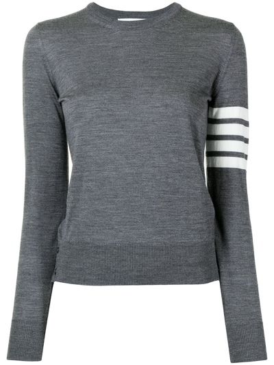 Thom Browne 4-bar Knitted Jumper In Grey