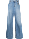 Philosophy Di Lorenzo Serafini Oversized Pants In Stone Washed Denim In Blue