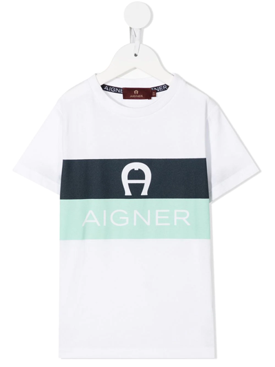 Aigner Teen Logo-print Short-sleeved T-shirt In White