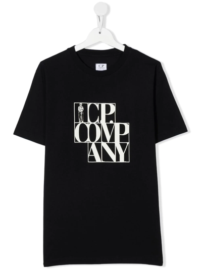 C.p. Company Teen Logo-print Cotton T-shirt In Blue