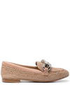 CASADEI CHAIN-LINK WOVEN LOAFERS