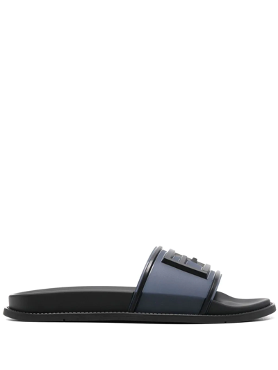 Fendi Baguette Slide Sandal In Blue