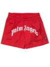 Palm Angels Boys Red Kids Logo-print Shell Swim Shorts 6-12 Years 8 Years In Rosso