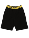 Off-white Logo-tape Cotton-jersey Shorts 4-10 Years In Nero