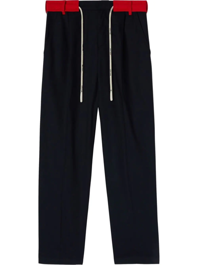 Palm Angels Belted Track Pants In Blu Rosso