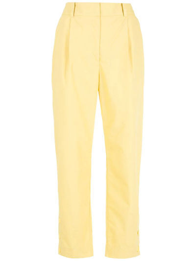 Alcaçuz Clipper High-waisted Cropped Trousers In Yellow