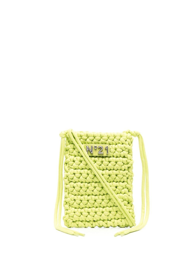 N°21 Braided Mini Crossbody Bag In Yellow