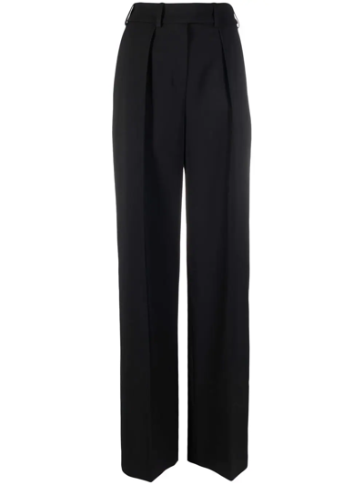 Alexandre Vauthier High-rise Pleated Wool-twill Trousers In Black