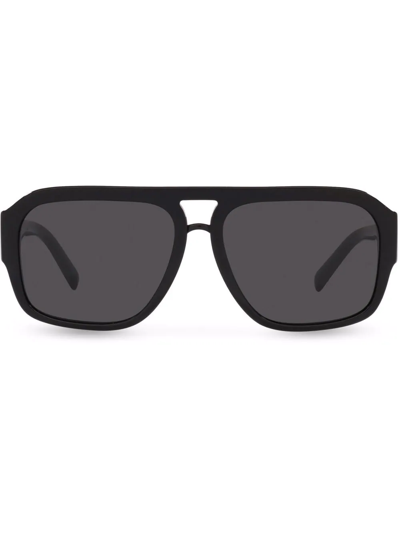 DOLCE & GABBANA DG CROSSED PILOT-FRAME SUNGLASSES