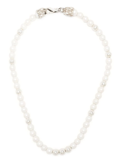 Emanuele Bicocchi Freshwater Pearl Sterling-silver Necklace In White