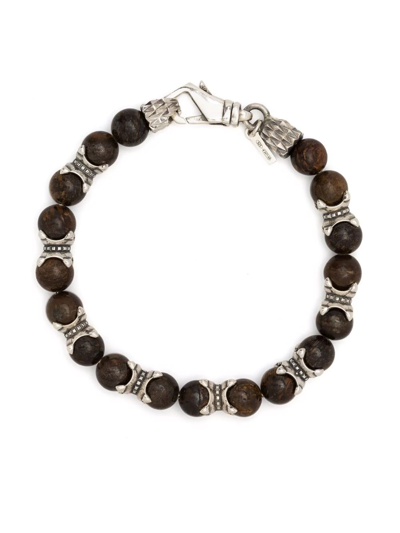 Emanuele Bicocchi Tiger Eye Beaded Bracelet In Brown