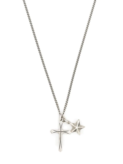 Emanuele Bicocchi Star And Cross Necklace In Silber