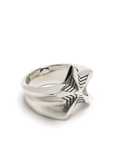 Emanuele Bicocchi Sterling Silver Star Ring In Silber