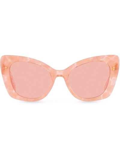 Dolce & Gabbana Dg Crossed Sunglasses In Pink Bubble