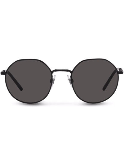 Dolce & Gabbana Phantos 54mm Round Sunglasses In Matte Black/ Dark Grey