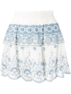 Loveshackfancy Charmaine Tiered Broderie Anglaise Modal Mini Skirt In Weiss