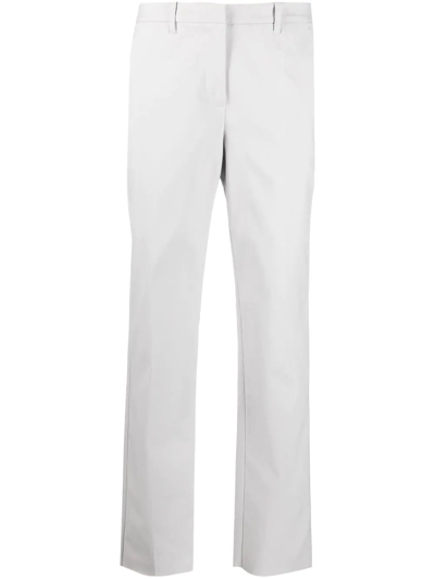 Emporio Armani High-waist Straight Trousers In Grau