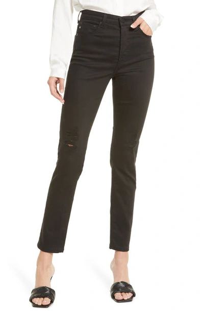 Ag Alexxis High Waist Straight Leg Jeans In Blackboard