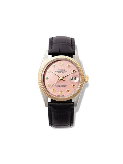 Lizzie Mandler Fine Jewelry Reworked Vintage Rolex Datejust Watch In Pink