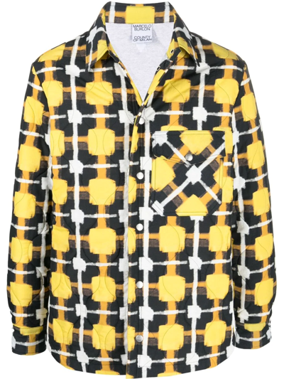 Marcelo Burlon County Of Milan Check-pattern Quilted Overshirt In Fantasy