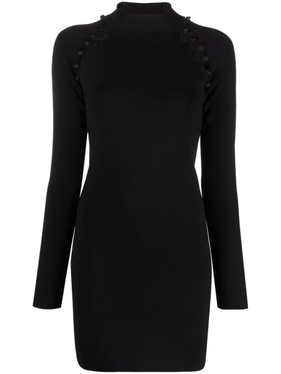Nanushka Ilona Cutout Stretch-knit Mini Dress In Black