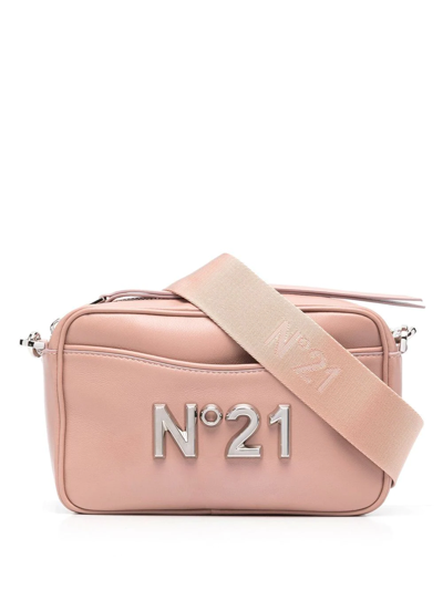 N°21 Logo-plaque Leather Crossbody Bag In Pink