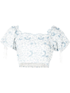 Loveshackfancy Melina Top In Weiss