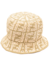 FENDI WOVEN FF-LOGO BUCKET HAT