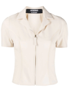 Jacquemus La Chemise Tangelo Virgin Wool-blend Shirt In Nude