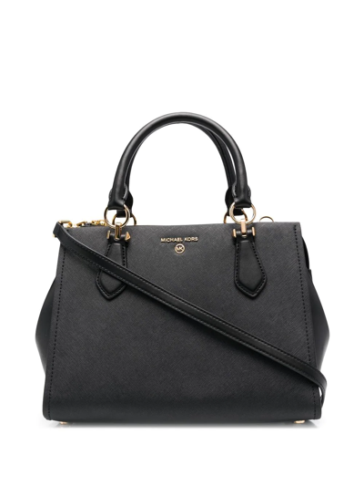 Michael Michael Kors Sienna Pebbled-leather Tote Bag In Schwarz