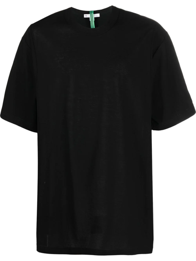 Y-3 Logo Cotton Short-sleeved T-shirt In Black