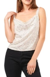 1.state Wide Strap Drape Neck Sequin Tank In Champagne