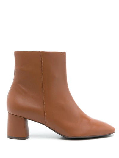 Sarah Chofakian Torquay Leather Boots In Brown
