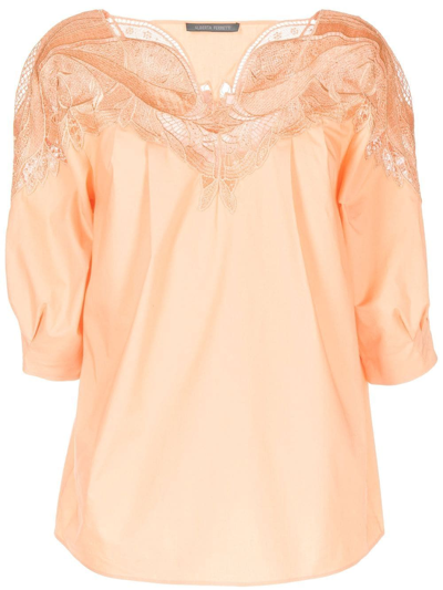 Alberta Ferretti Blouse Button Down Shirt In Orange