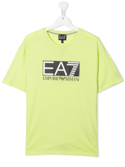Ea7 Teen Logo-print T-shirt In Green