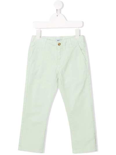 Knot Kids' James Cotton Twill Trousers In Green