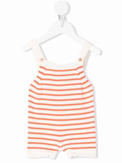 Knot Babies' Sailor Striped Tricot Romper In Neutrals