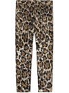 Dolce & Gabbana Sequin-embellished Leopard-print Leggings In Brown