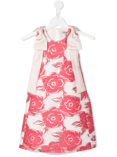 Hucklebones London Kids' Sleeveless Rose-print Dress In Pink