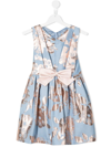 Hucklebones London Sleeveless Floral-jacquard Dress In Blue