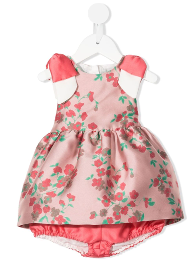 Hucklebones London Babies' Floral-print Dress In Pink