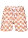 Frescobol Carioca Copacabana Mirage Wave-print Swim Shrots In Neutrals