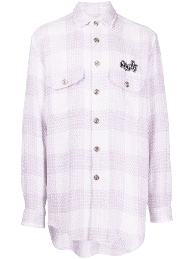 Cool Tm Logo-patch Plaid-check Shirt In Violett