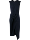 Derek Lam 10 Crosby Landry Knit Front-twist Midi Dress In Blue