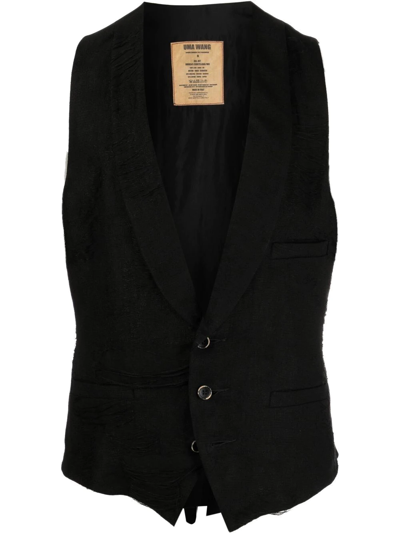 Uma Wang Button-up Fitted Waistcoat In Black