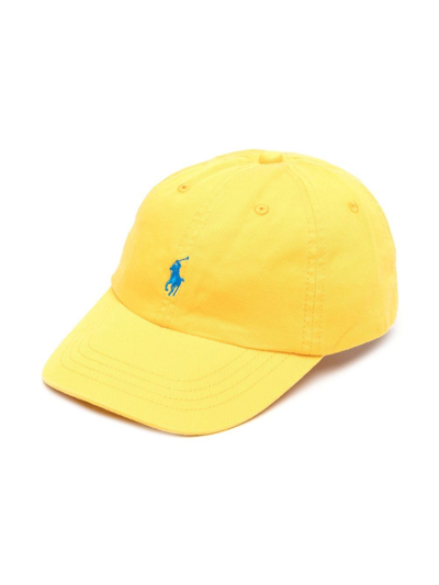 Ralph Lauren Kids' Embroidered-logo Baseball Cap In Yellow