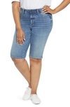 Nydj Bike Rivet Side Slit Shorts In Rockie