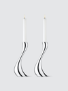 Georg Jensen Cobra Candleholder, Set Of 2 In Stainless Steel